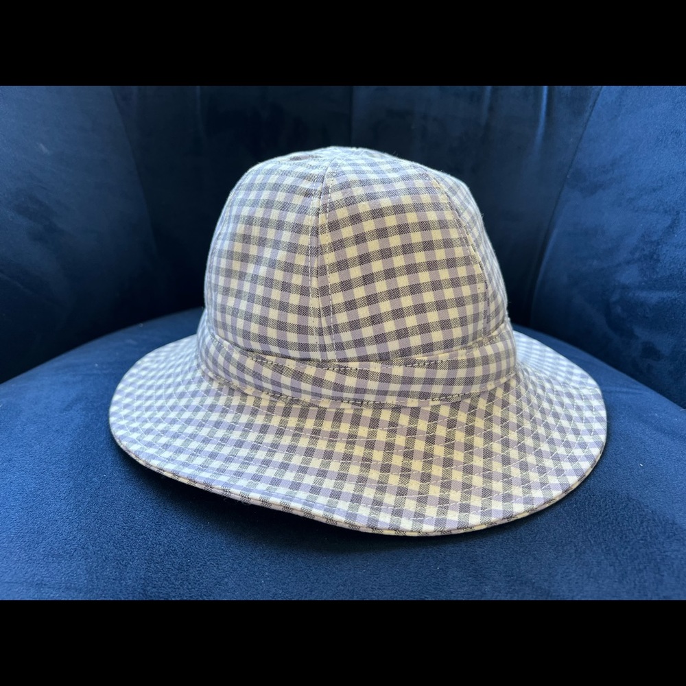 CLARE V purple gingham sun hat size XS / S NWT